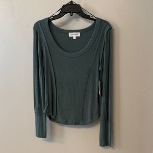 Pink Rose Teal Long Sleeve Women's Top